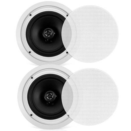 PYLE In-Wall / In-Ceiling Speakers, 2-Way Flush Mount Home Speaker Pair, 250 Watt PDIC1681RD
